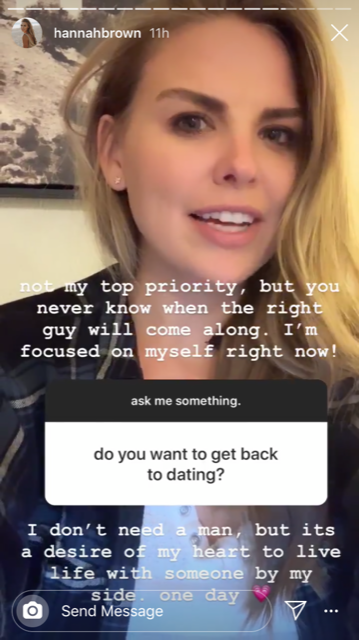 Hannah Brown Instagram story