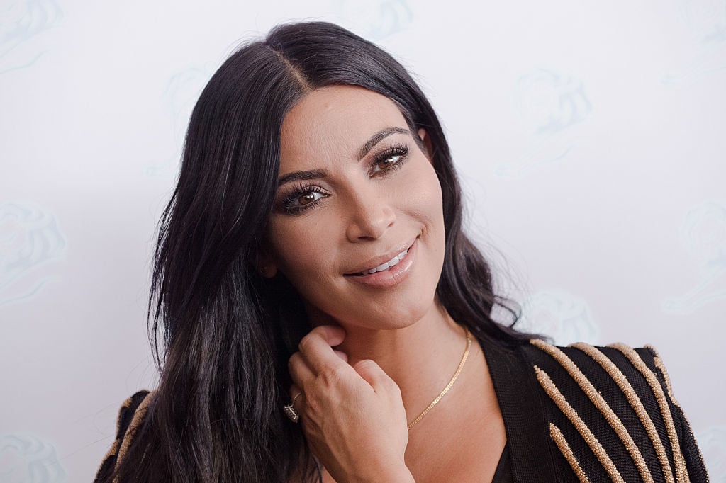 Kim Kardashian smiling