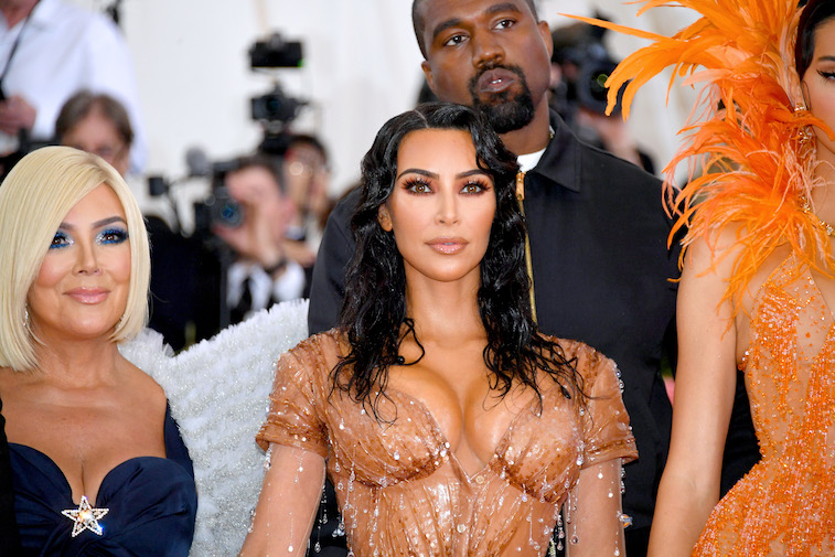 Kris Jenner, Kim Kardashian West and Kanye West