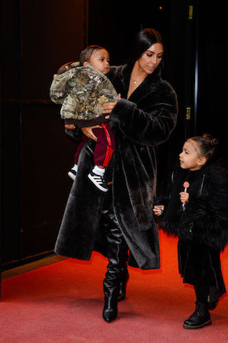 Kim Kardashian with North and Saint