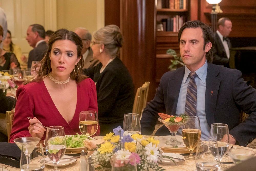 Mandy Moore as Rebecca, Milo Ventimiglia as Jack