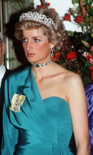 Princess Diana at a banquet at Claridges