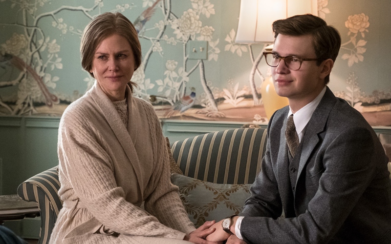 Nicole Kidman as Mrs. Barbour and Ansel Elgort as Theodore Decker in 'The Goldfinch'