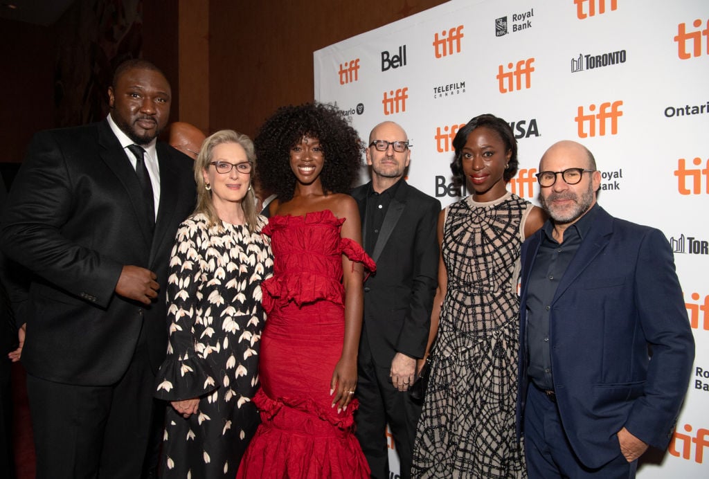 Nonso Anozie, Meryl Streep, Jessica Allain, Steven Soderbergh, Nikki Amuka-Bird and Scott Z. Burns of 'The Laundromat'
