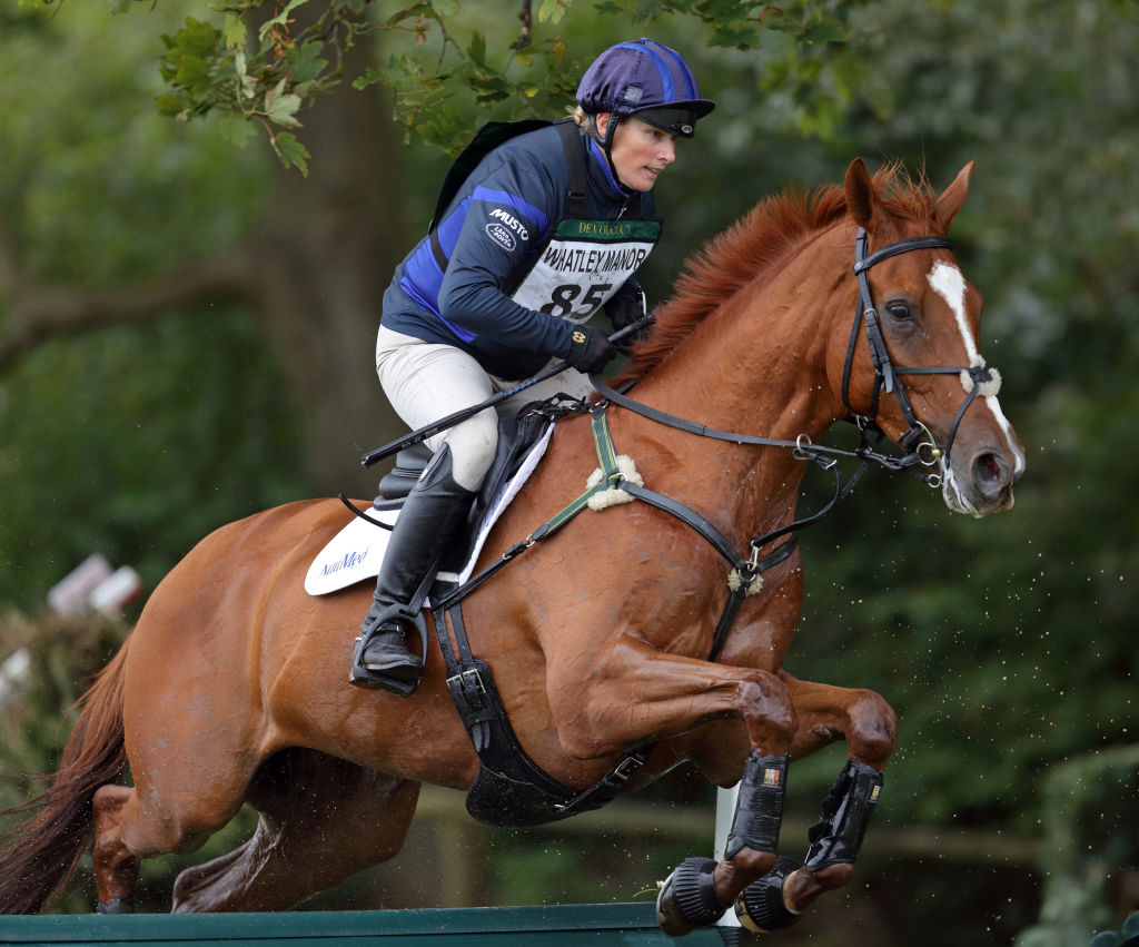 Zara Tindall competes in equestrian competition.