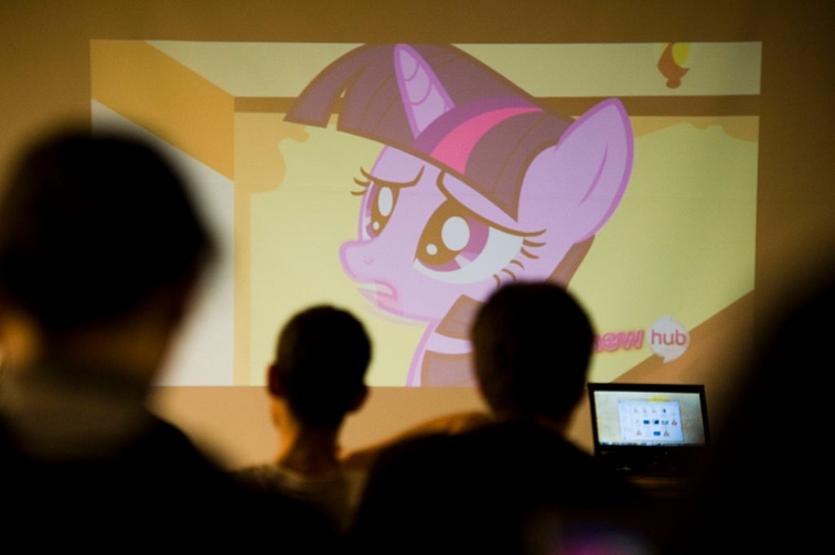 'My Little Pony' airing at library event.