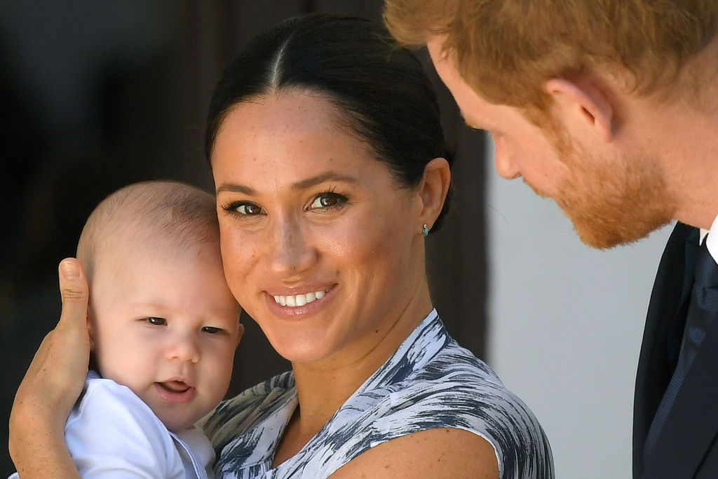 Prince Harry and Meghan Markle with their baby son Archie Mountbatten-Windsor.