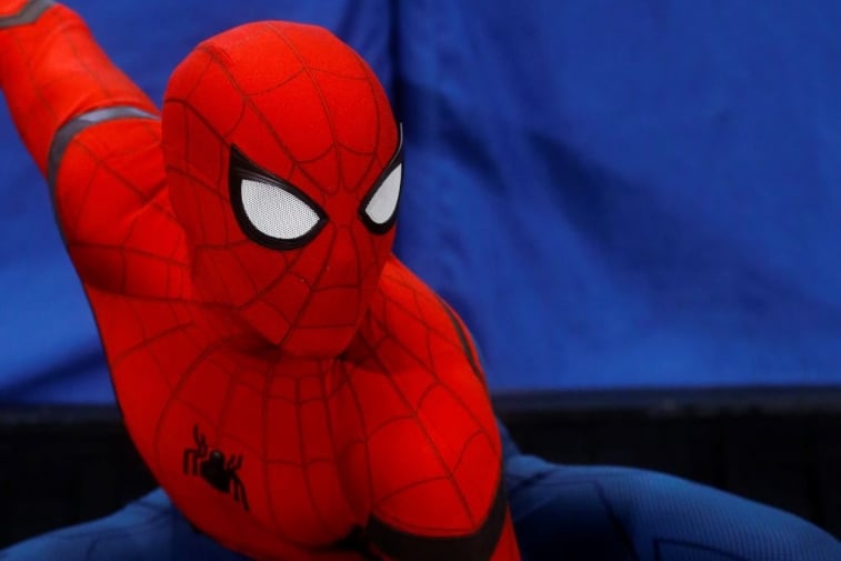 Tom Holland in Spider-Man costume