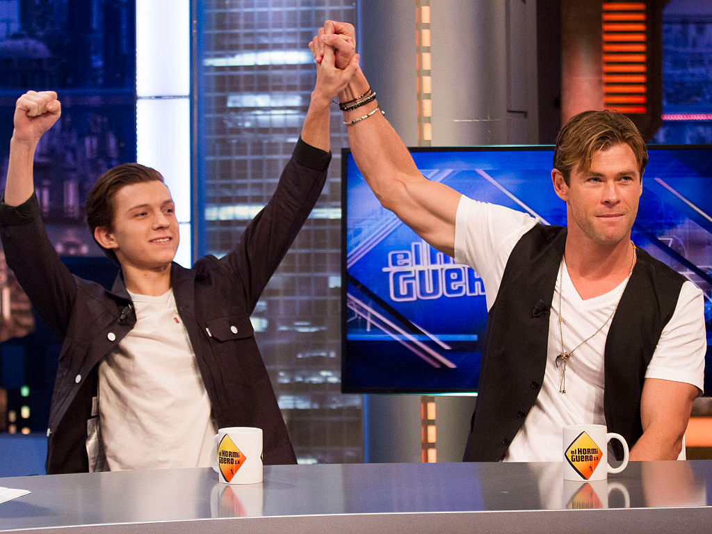 Tom Holland and Chris Hemsworth