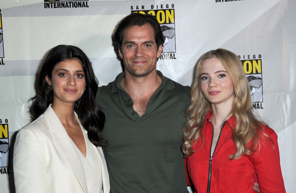 The Witcher cast (Anya Chalotra, Henry Cavill, Freya Allan) at Comic Con 2019