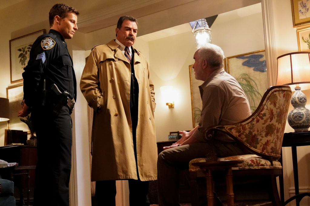 Will Estes as Jamie Reagan. Emiliano Diez as FBI Agent Wilson Ortega, Tom Selleck as Frank Reagan on 'Blue Bloods'