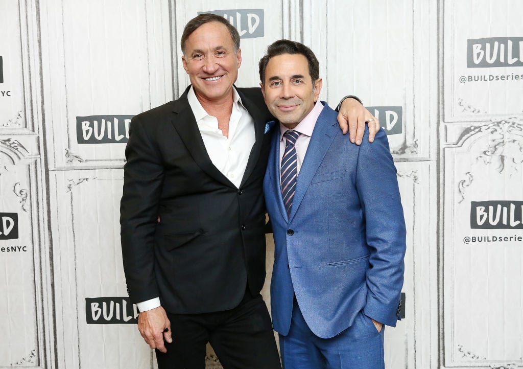 Dr. Terry Dubrow (L) and Dr. Paul Nassif visit Build Studio to discuss their television show 'Botched'