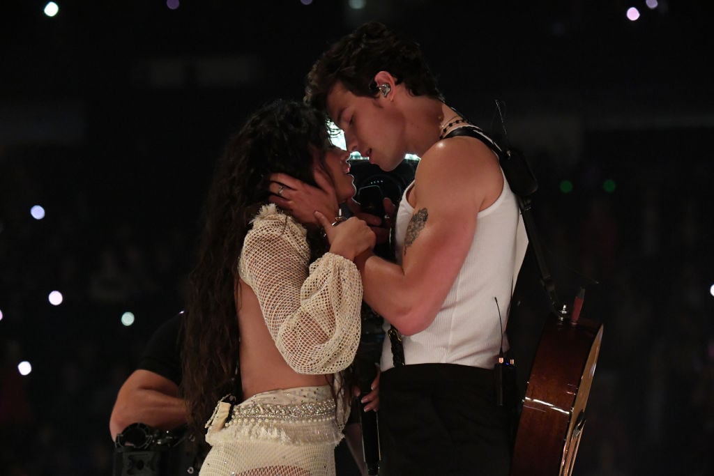 Camila Cabello and Shawn Mendes perform onstage during the 2019 MTV Video Music Awards