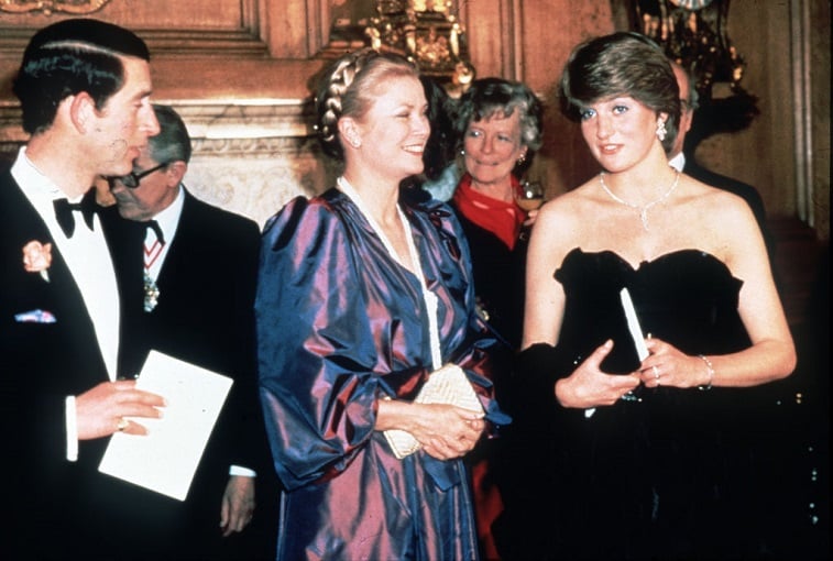 Lady Diana Spencer with Prince Charles and Princess Grace of Monaco