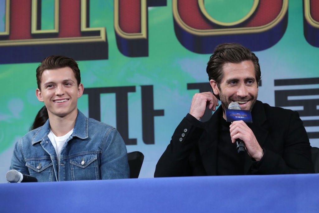 Tom Holland and Jake Gyllenhaal on a panel.