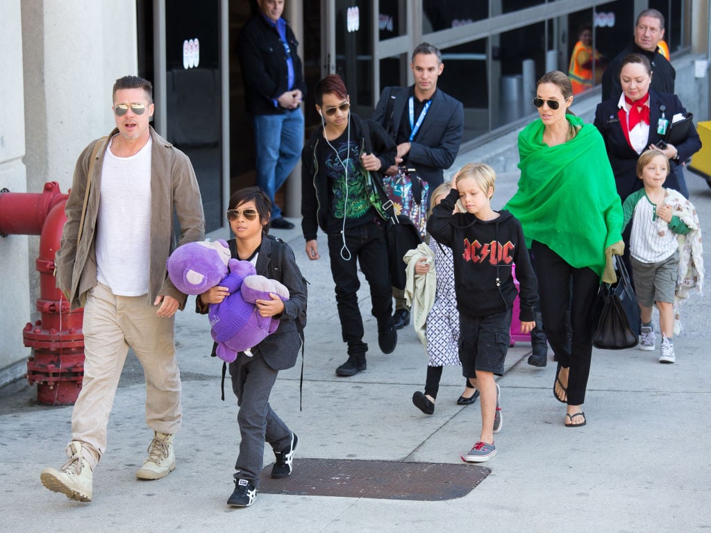 Brad Pitt and Angelina Jolie with kids