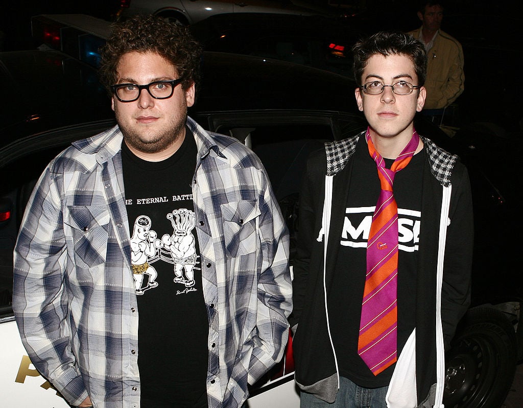Jonah Hill and Christopher Mintz-Plasse at the Irish premiere of Superbad 
