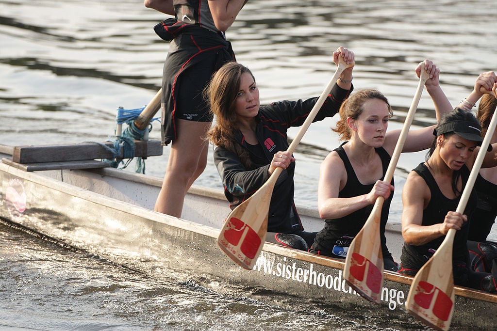 Kate Middleton training for Cross Channel Challenge with The Sisterhood On The River Thames