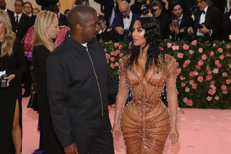 Kim Kardashian and Kanye West arriving at the Met Gala
