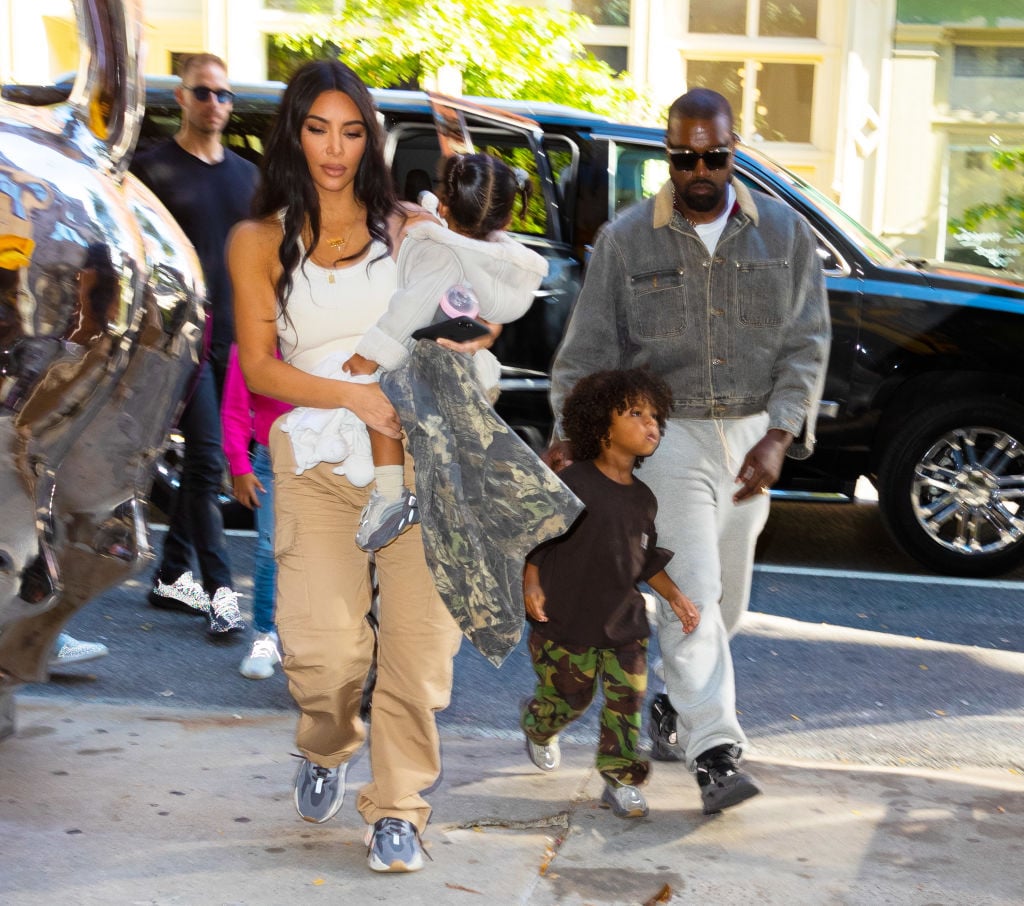 Kim Kardashian, Kanye West, and their kids North, Saint, Chicago, and Psalm