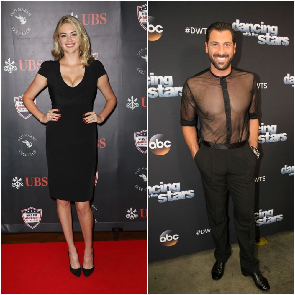 (L): Kate Upton, (R): Maksim Chmerkovskiy