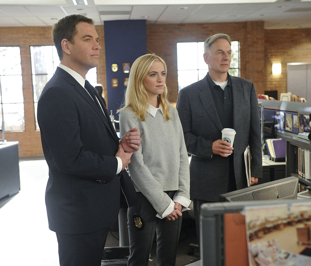  Michael Weatherly, Emily Wickersham and Mark Harmon |  Darren Michaels/CBS via Getty Images