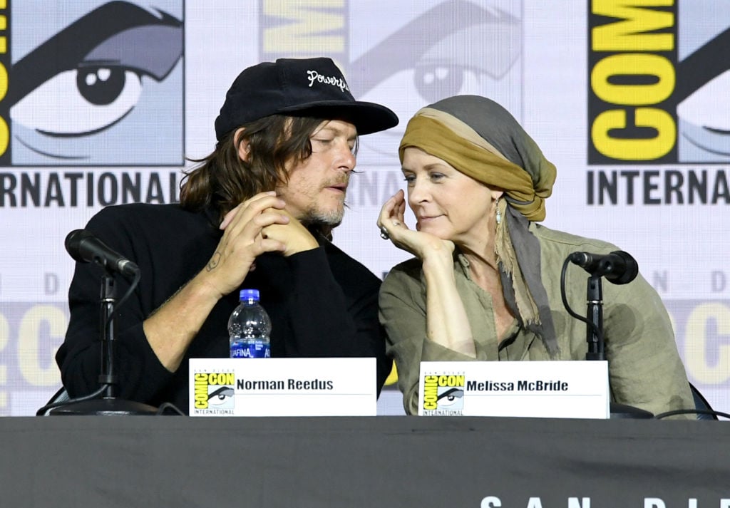 Norman Reedus and Melissa McBride speak at 'The Walking Dead' Panel during 2019 Comic-Con