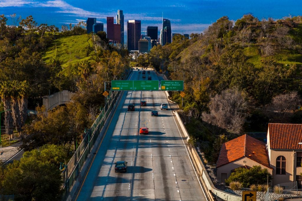 Pasadena Freeway headed into Los Angeles