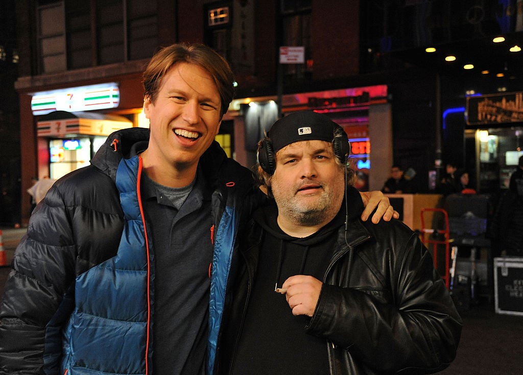 Comedians Pete Holmes and Artie Lange on the set of HBO's pilot 'Crashing' 