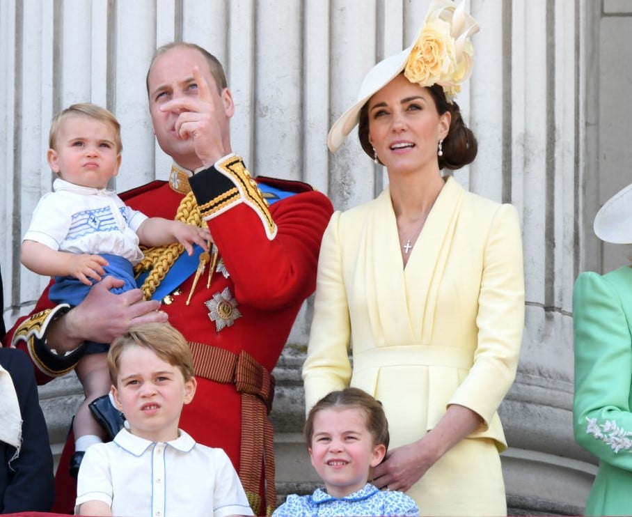 Prince William, Kate Middleton, Prince Louis, Prince George, and Princess Charlotte