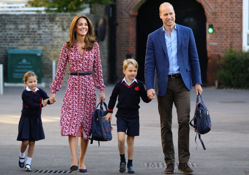 Princess Charlotte, Kate Middleton, Prince George, and Prince William