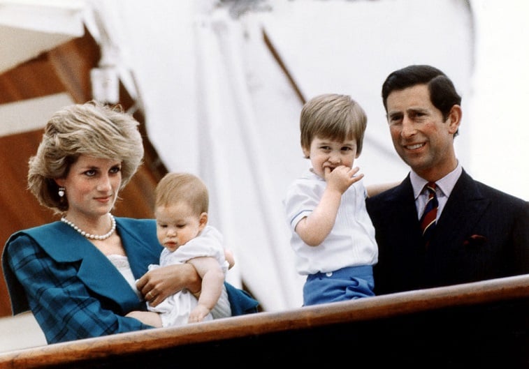 Princess Diana and Prince Charles with Princes Harry and Prince William