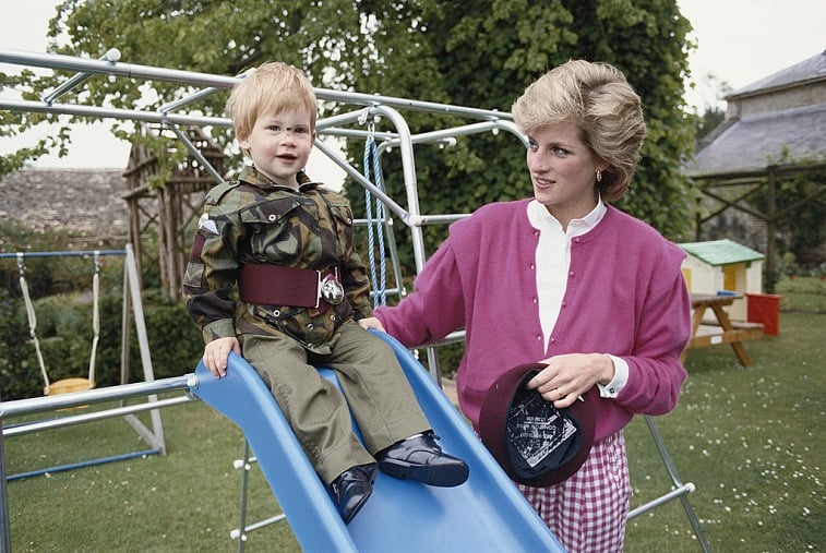 Prince Harry with Princess Diana