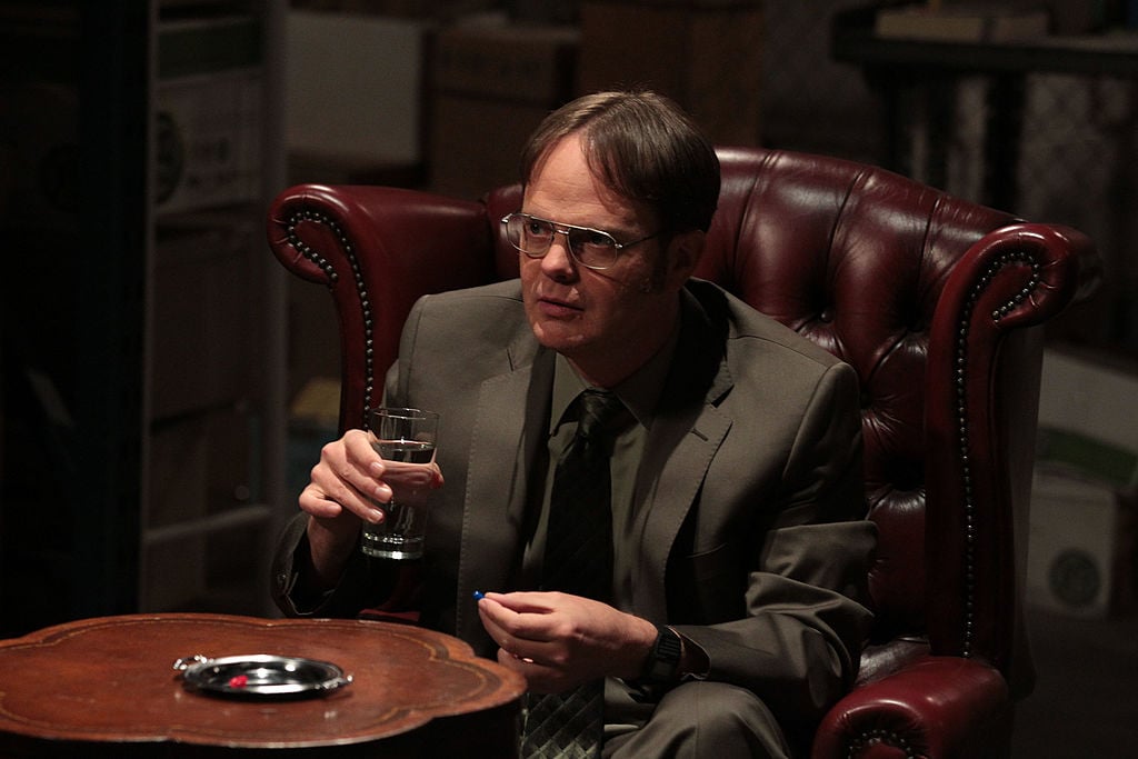 Rainn Wilson as Dwight Schrute on the set of The Office