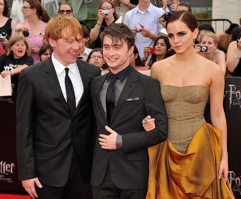 Harry Potter cast (Rupert Grint, Daniel Radcliffe, and Emma Watson) at the Deathly Hallows Part Two premiere