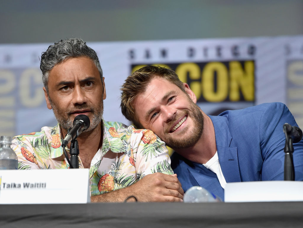 Taika Waititi and Chris Hemsworth Thor