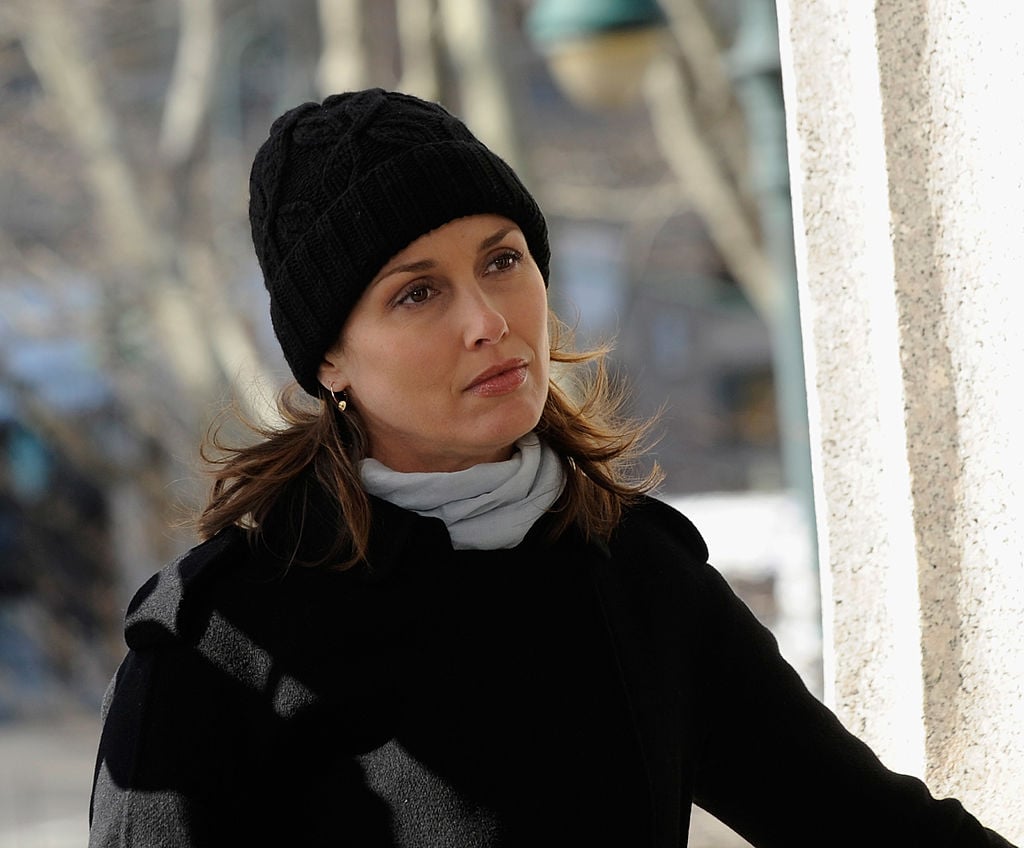 Bridget Moynahan filming on location for "Blue Bloods."
