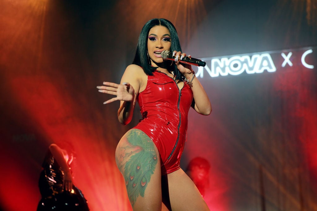 Cardi B performs onstage during the Fashion Nova x Cardi B Collaboration Launch Event.