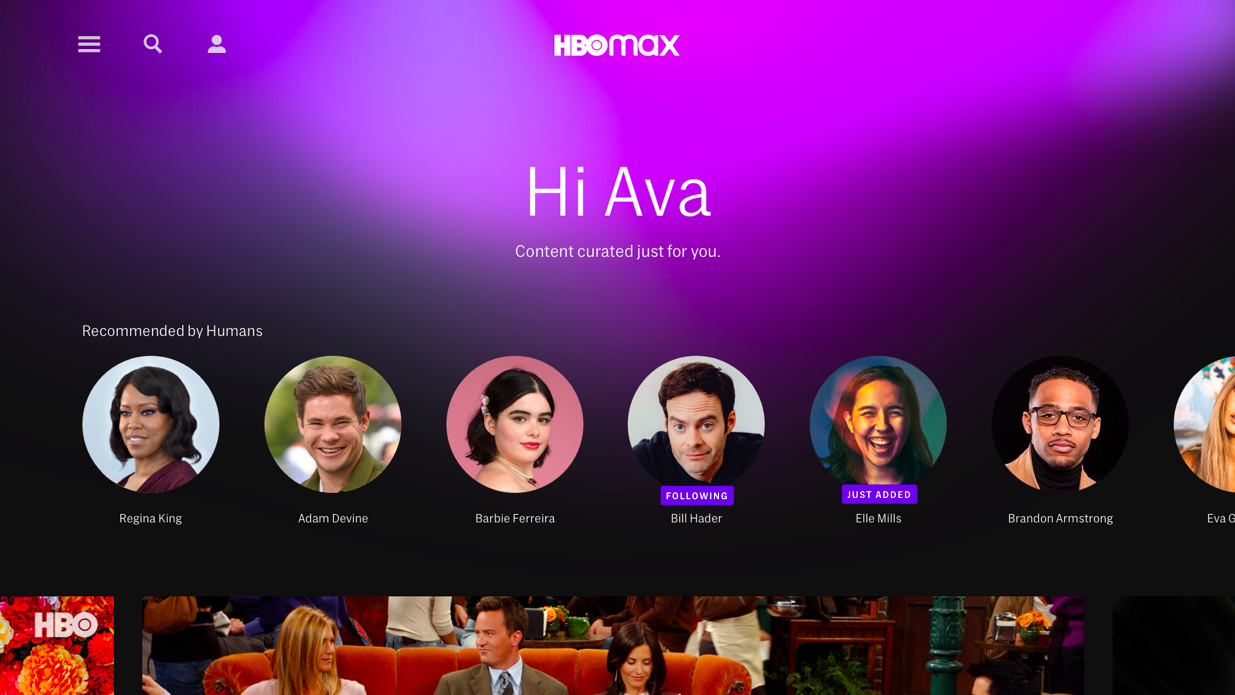 HBO Max screen