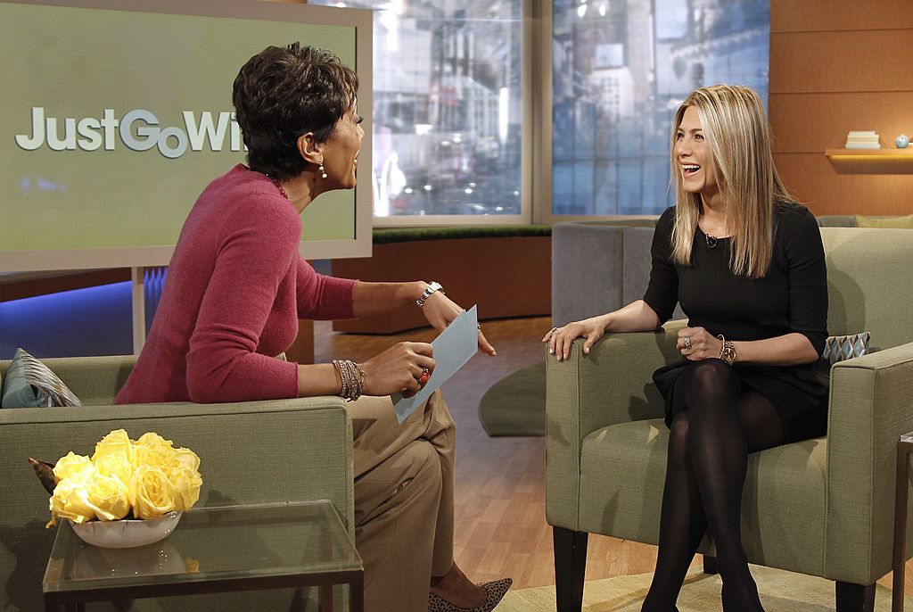 Jennifer Aniston and Robin Roberts on 'Good Morning America' in 2010