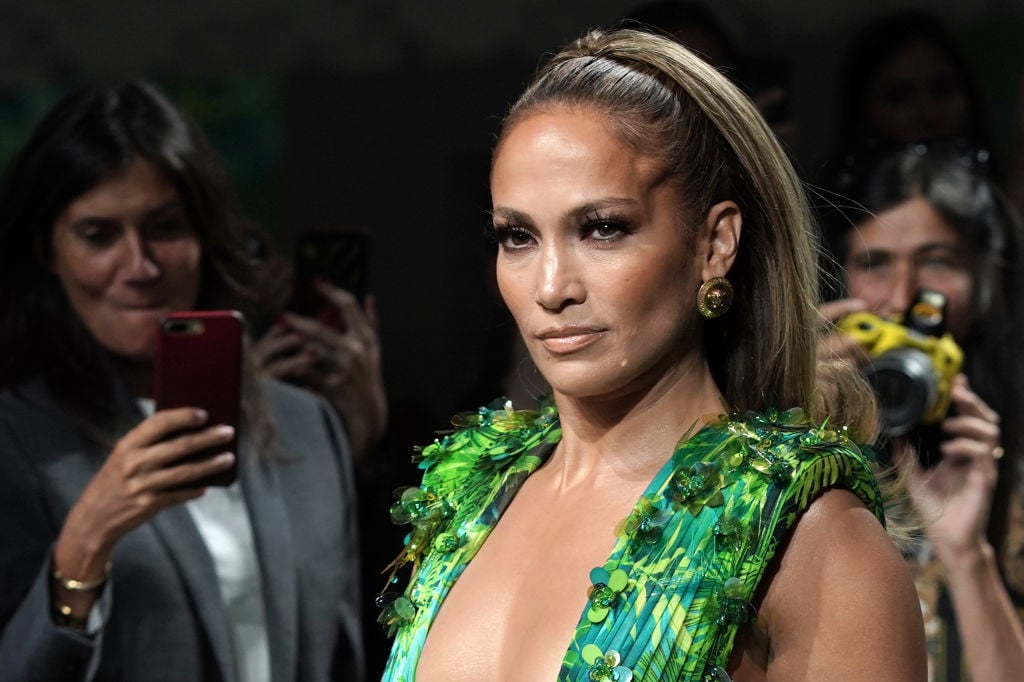 Jennifer Lopez walks the runway at the Versace show during the Milan Fashion Week Spring/Summer 2020.