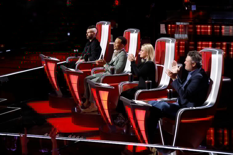 Judges in their chairs on 'The Voice'