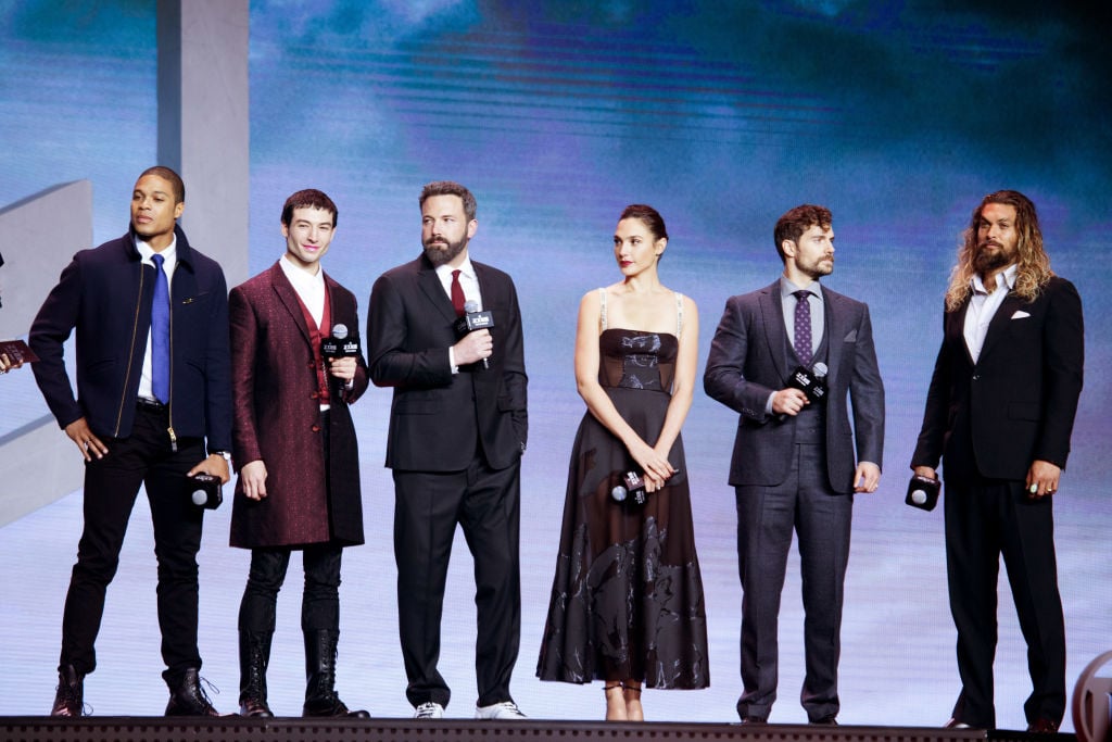 The 'Justice League' cast at a premiere. 