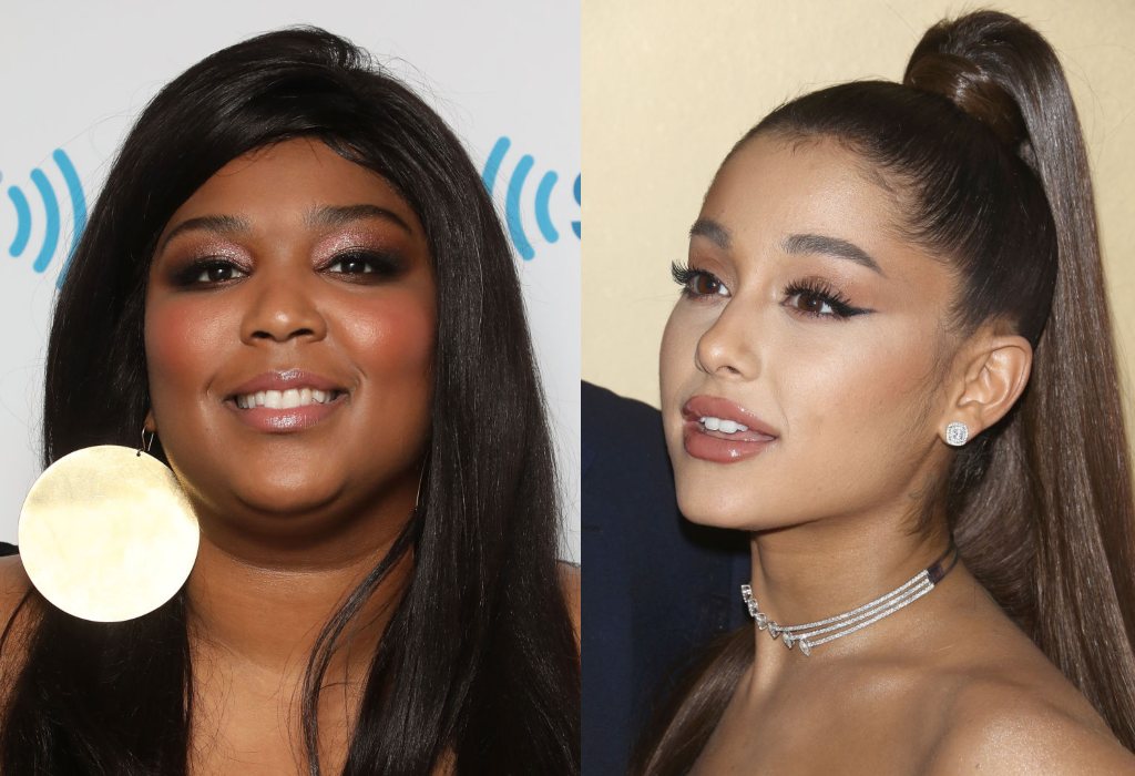 composite image of Lizzo and Ariana Grande