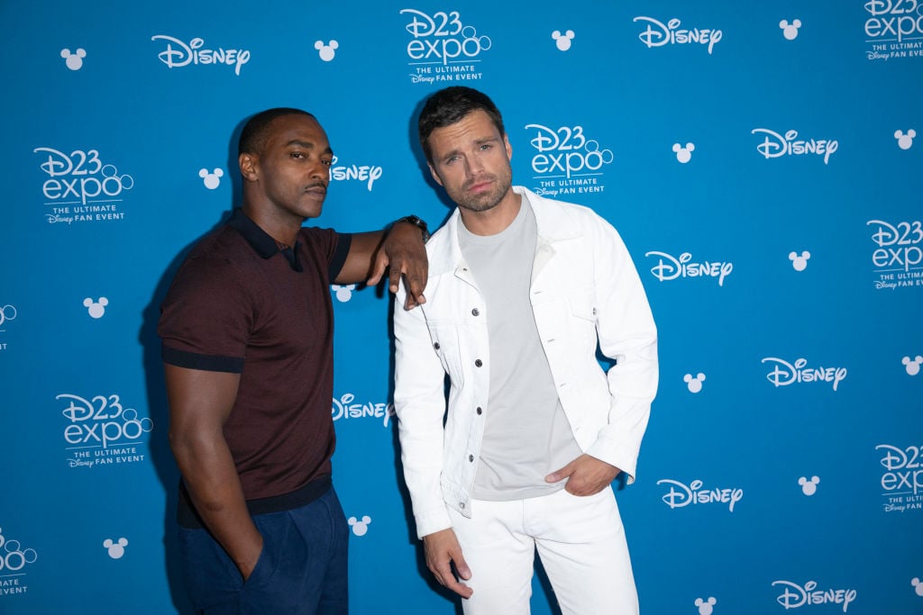 Anthony Mackie and Sebastian Stan on the red carpet at D23.