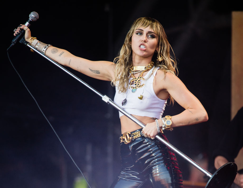 Miley Cyrus performs during Glastonbury Festival on June 30, 2019