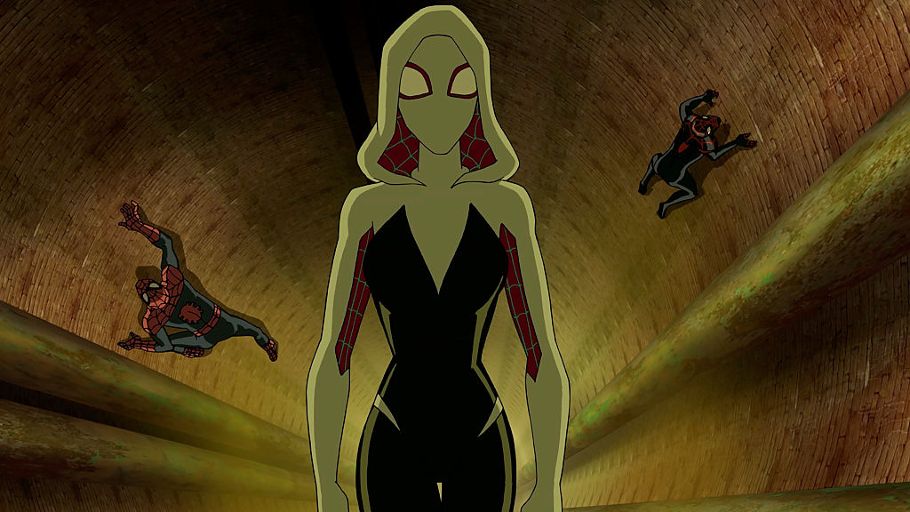 Spider-Gwen, also known as Ghost-Spider, in the show 'Marvel's Ultimate Spider-Man VS. The Sinister 6.'