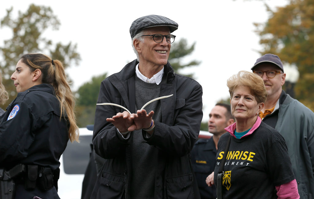 Ted Danson is arrested during the "Fire Drill Friday" Climate Change Protest on October 25, 2019, in Washington, DC