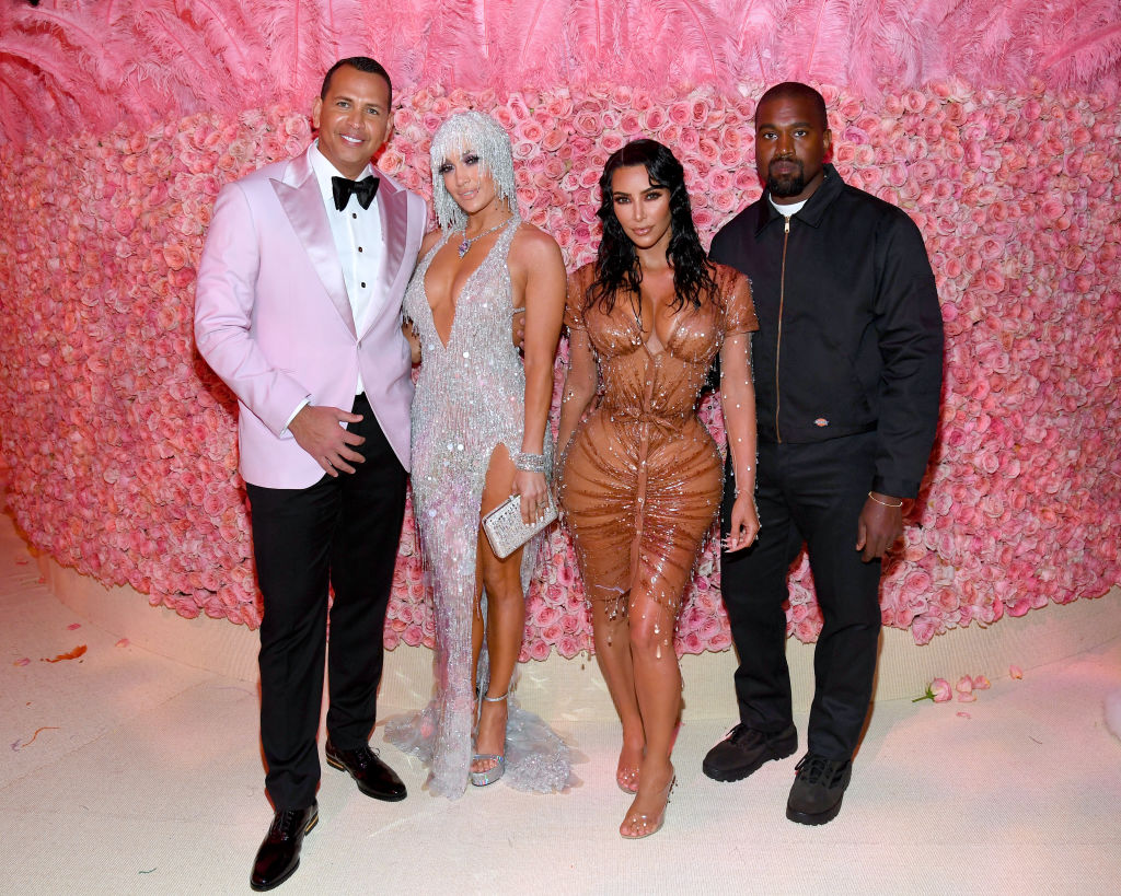 Alex Rodriguez, Jennifer Lopez, Kim Kardashian West, and Kanye West at the 2019 Met Gala