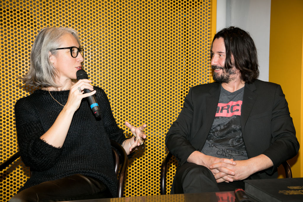Alexandra Grant and Keanu Reeves at a 2017 book event